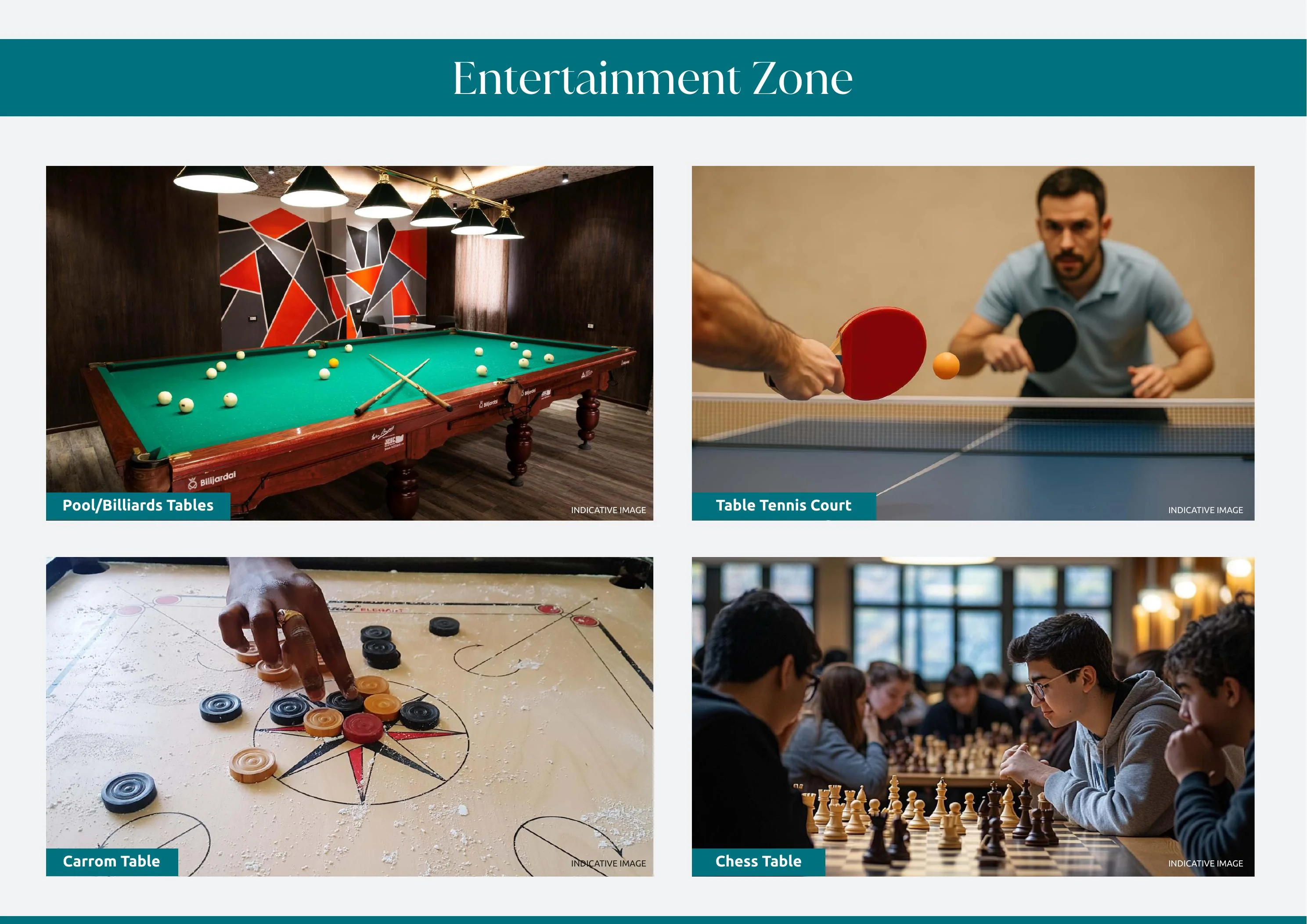 Entertainment Zone — Billiards, Table Tennis, Carrom, Chess — Omaxe Eternity 2
