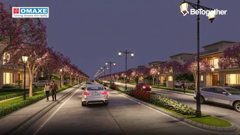 Omaxe Eternity 2 — internal road at dusk (artistic impression)